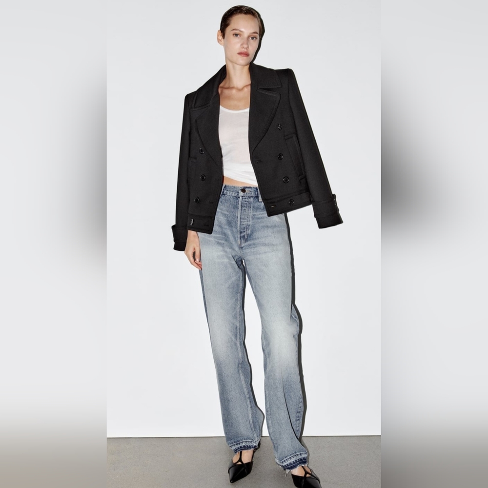 NWT STRAIGHT CUT MID RISE LOOSE FIT JEANS BY ZW ZARA COLLECTION